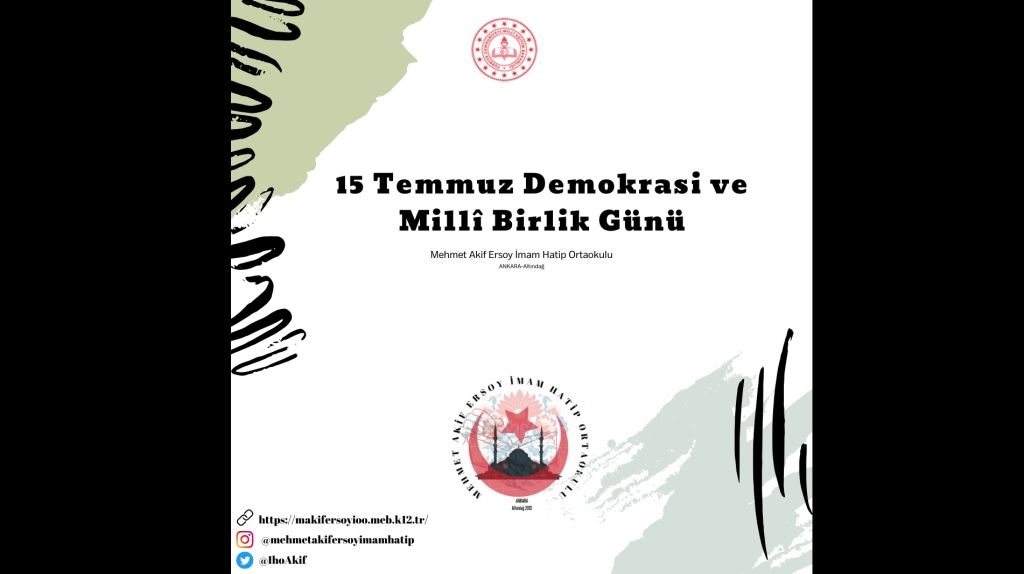 15 Temmuz Demokrasi ve Millî Birlik Günü Anma Programı