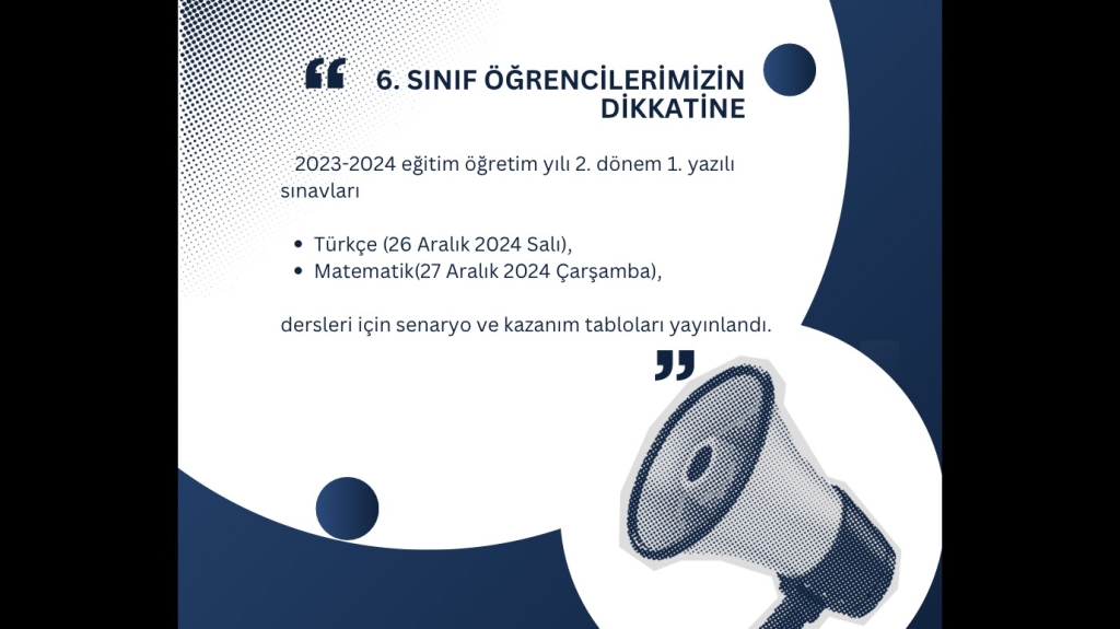 6. Sınıf Türkçe ve Matematik Dersi Ortak Sınav Soru Dağılım Tabloları Yayınlandı.